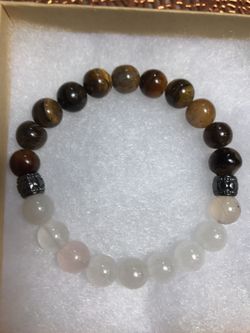 Rose quartz and tigers eye bracelet