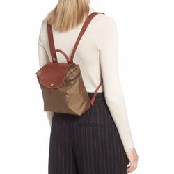 Longchamp Le Pliage Mini Backpack Khaki NWOT
