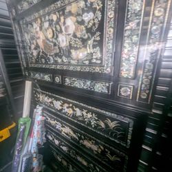 Mother Of Pearl Black Laquer Wardrobes