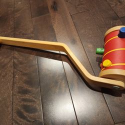 Vintage  IKEA Baby Toy Wood Push Corn  Popper