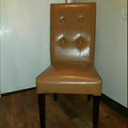 BENCH AND 3 Faux Leather Chairs 