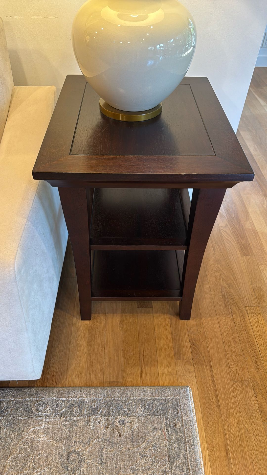 Two Pottery Barn Wooden End Tables