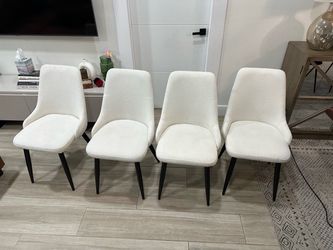 Set of 4 Boucle Dining Chairs