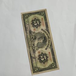 1958 Mexico 5 Pesos Banknote / Billete Antiguo De Mexico  - Gitana