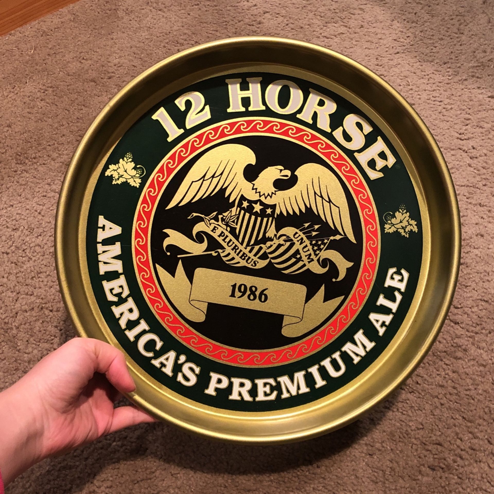 Vintage Vintage 12 Horse American’s Premium Ale Tin Serving Tray