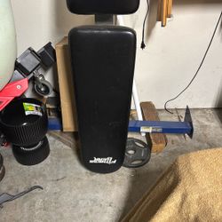 Olympic Weight W/squat Rack And Weights