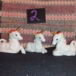Vintage Ceramic Unicorns Set Of 3
