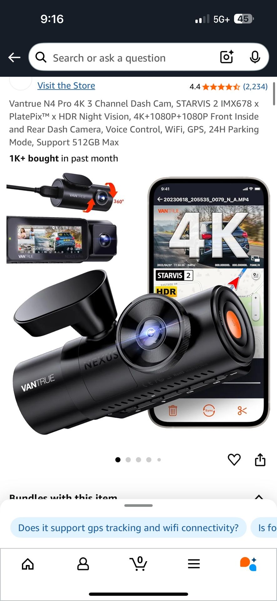 Vantrue N4 Pro 4K 3 Channel Dash Cam
