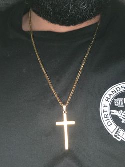 Cross pendant with necklace Gold Plated