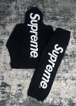 Supreme Black Hoodie and Sweatpants Set M