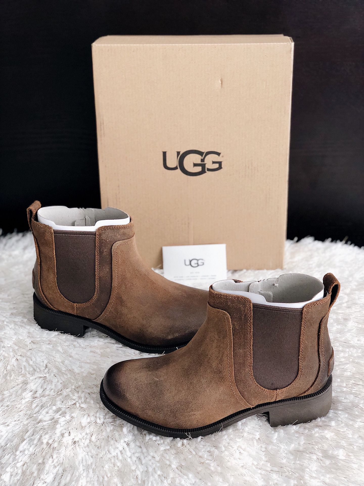 ✨New UGG Australia Bonham II Waterproof Chelsea Boots Brown Women’s Shoes Size 7M