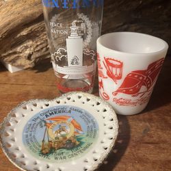 Civil War Centennial Glass, Plate And Mug  