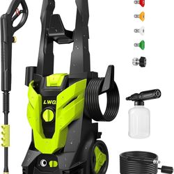 LWQ Pressure Washer, Portable Power Washer, 4 Quick Connect Nozzles, High Pressure Cleaning Machine for Car Fence Driveway Patio Washing and More 