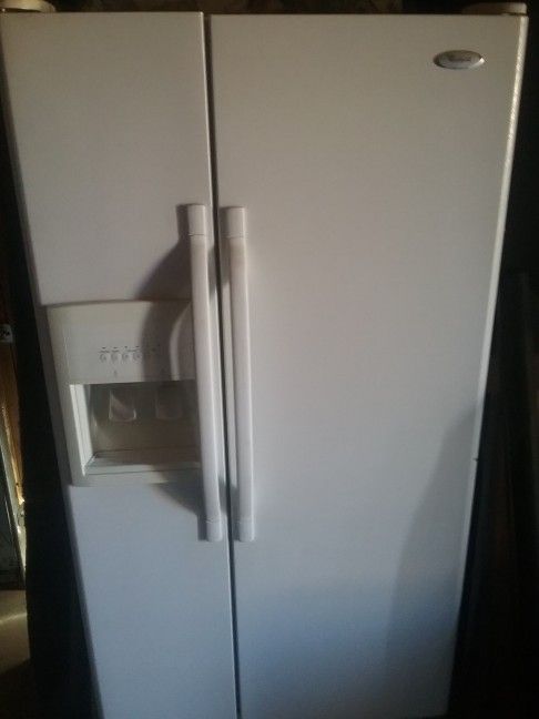 Older Whirlpool Double Door Refrigerator 