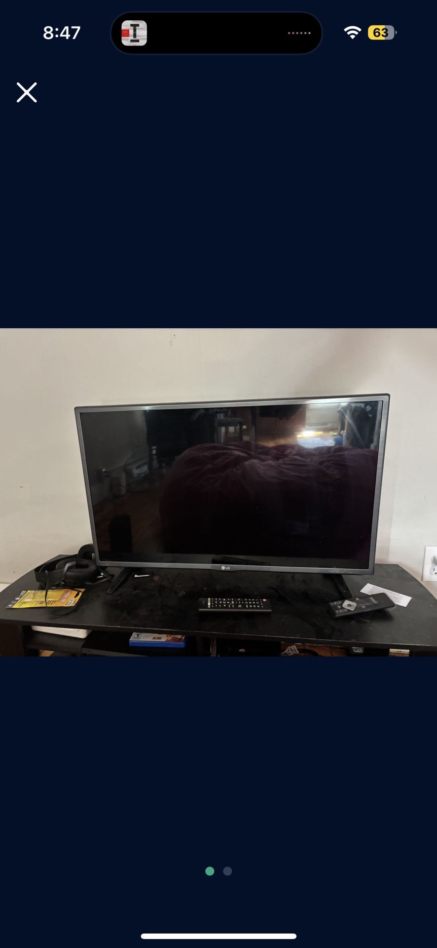 LG 32” TV With Control 