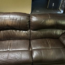 Reclining Sofa- Leather. 