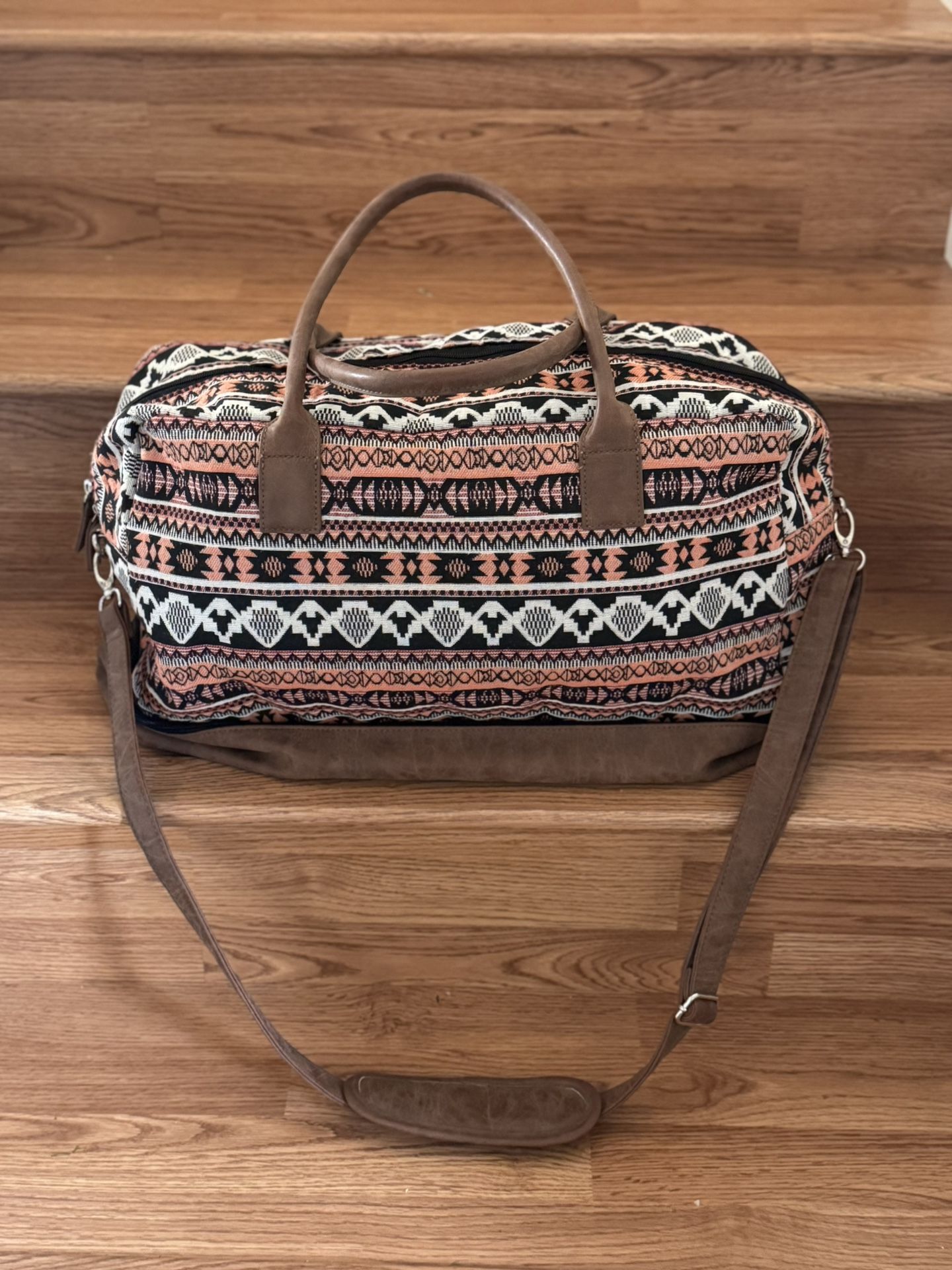 MyMealivos Weekender Bag Carry-On Aztec style Duffle Tote with shoe pouch