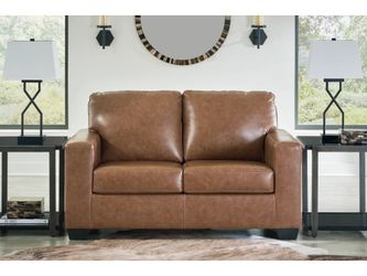 Brown Leather Loveseat