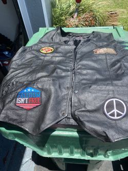 Black 100% Leather Vest