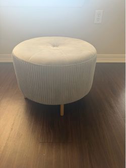 Modern Round Velvet Ottoman / Footstool