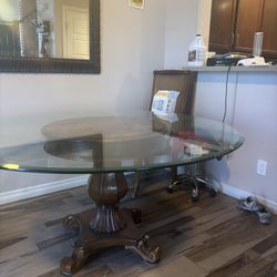 Round Dining Table With Wood Base 