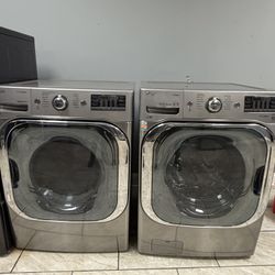 LG mega capacity front load washer & LG mega capacity front load gas dryer set