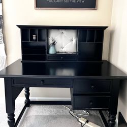 Large Office Desk with Hutch , keypad drawer