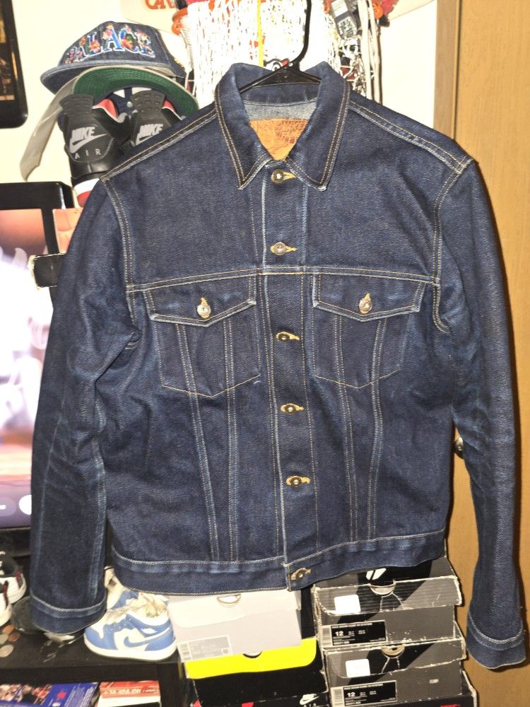 Naked & Famous Elephant 2  22oz Super Heavyweight Japanese Denim Jacket Sz.xl 
23x25
Sleeves 25