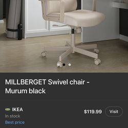 IKEA white office chair — excellent condition — pickup only.