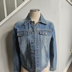 CALVIN KLEIN JEANS 100% Cotton Full Button Blue Denim Jean Jacket Women's Size S