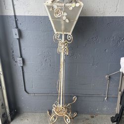 Vintage antique wrought iron lamp