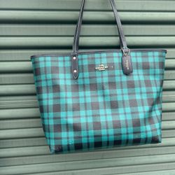 Coach Turquoise tote 