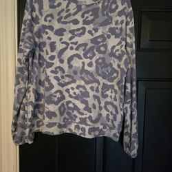 Ladies Blue Cheetah Print Shirt