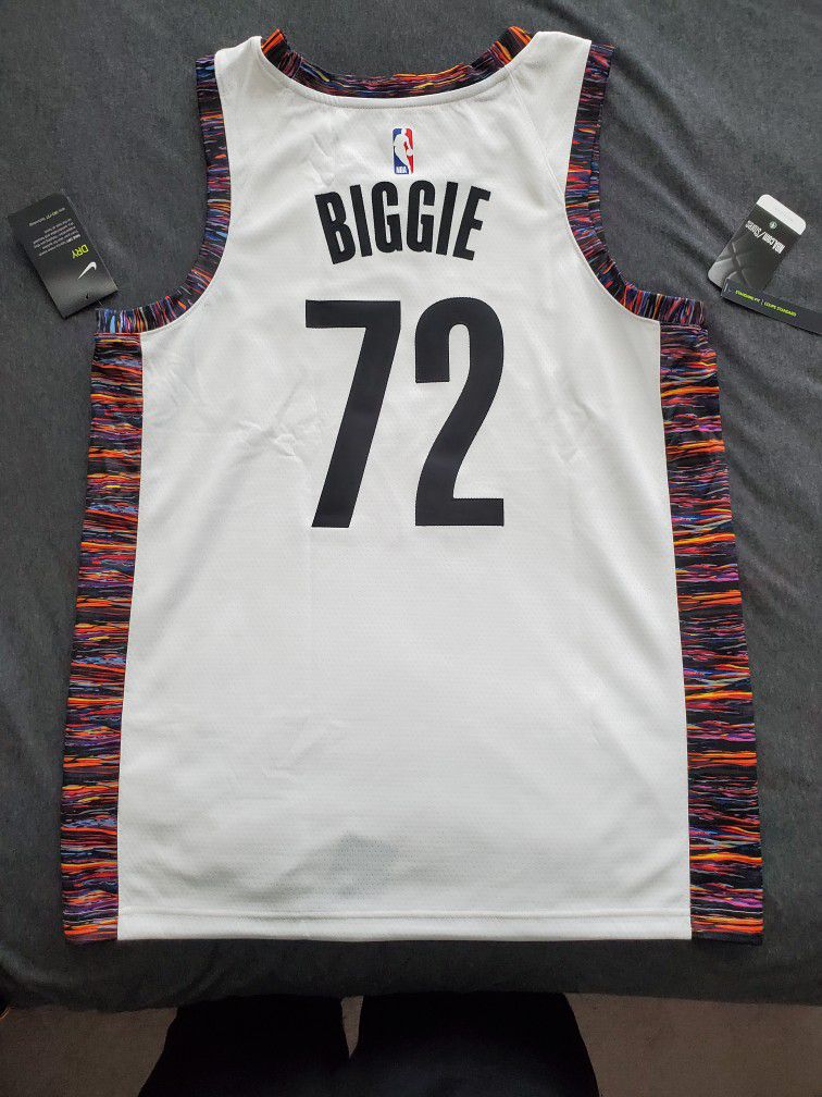 Nike new NBA Brooklyn Nets Biggie Smalls Bed-Stuy yellow Jersey CU0193-728  sz S