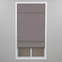 Perfect Lift Gray 36x72 Cordless Blackout Cotton Roman Shade