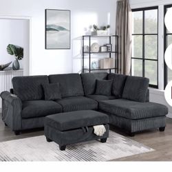 Sectional With Ottoman Set 