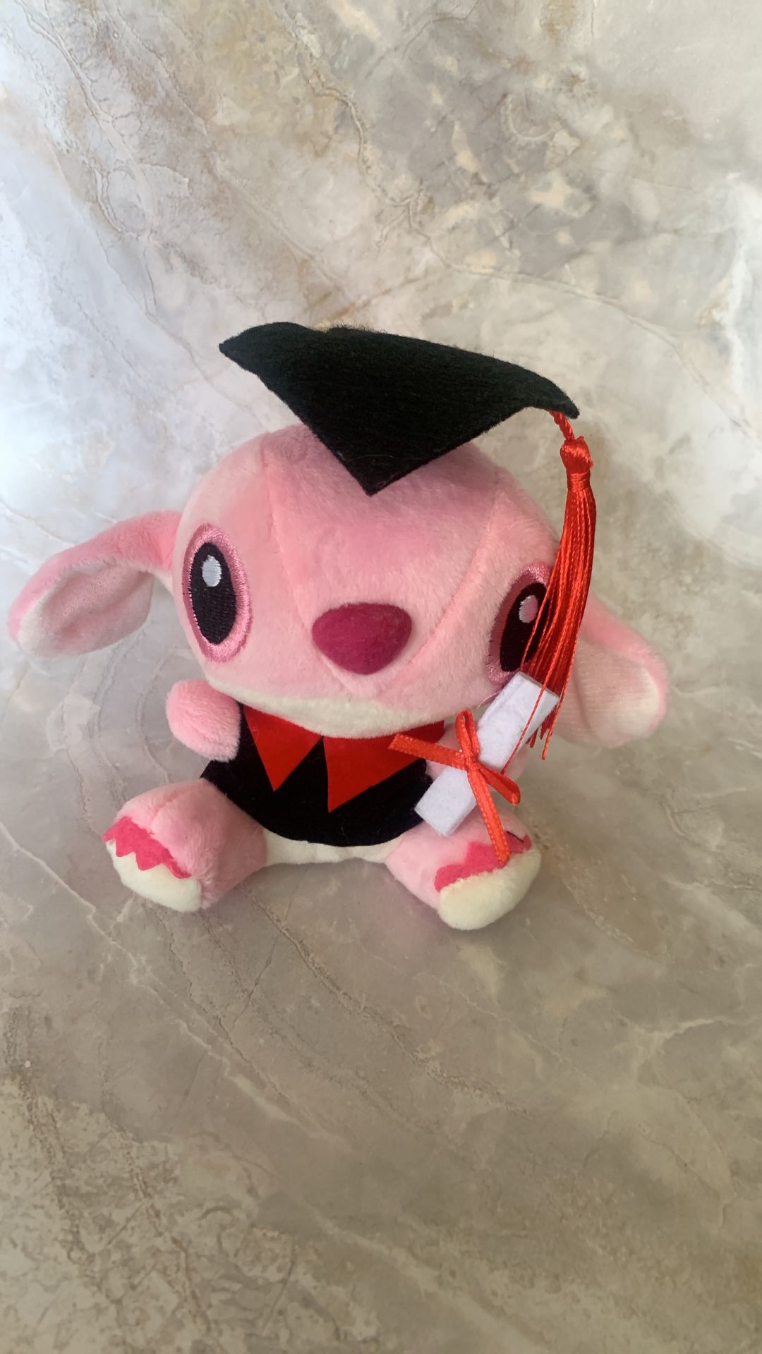 Stitch Plushie Keychain With Graduation Hat And diploma