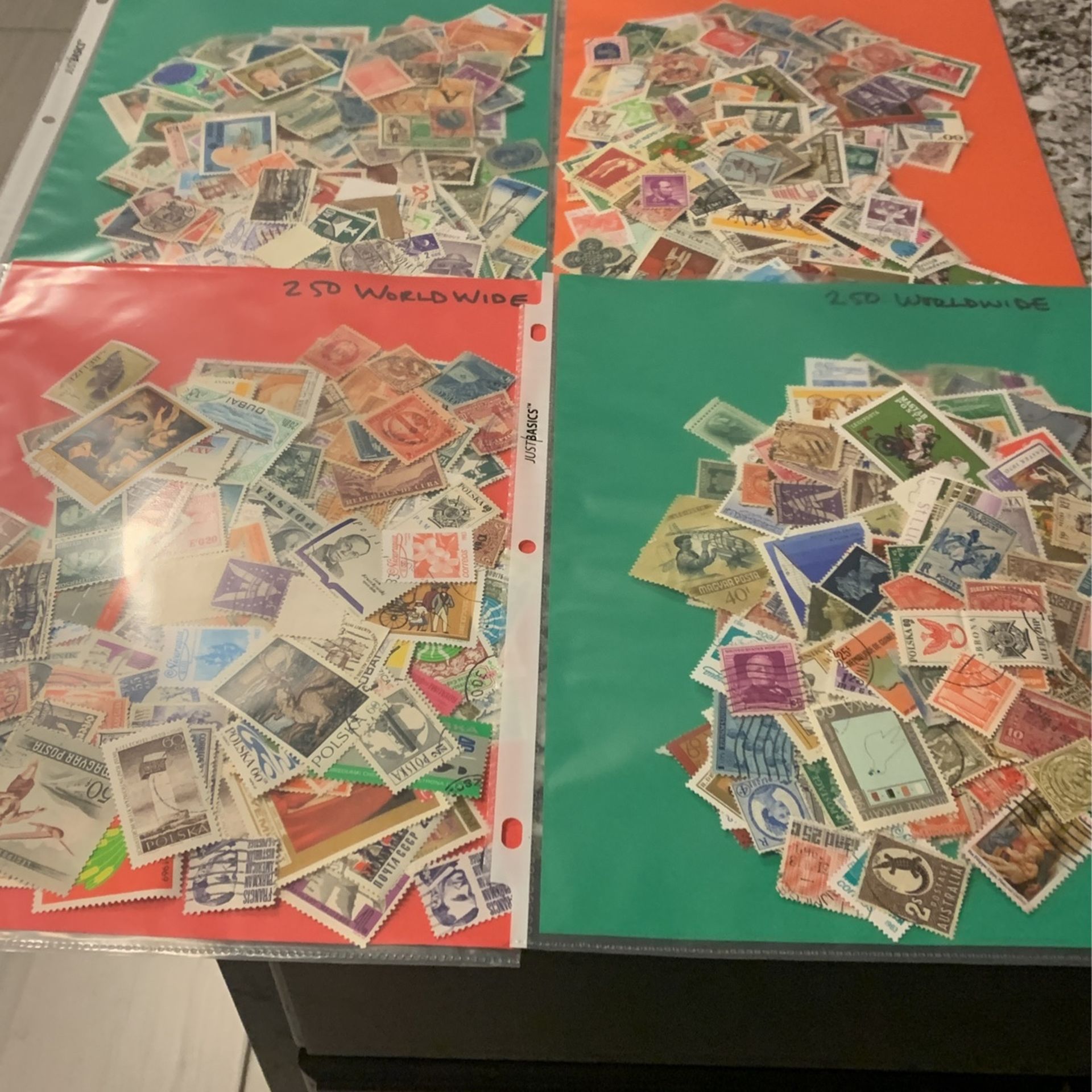 1000 postage stamps from all around the world 