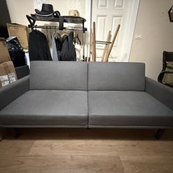 Sofa Futon With Arm - Dark Gray 