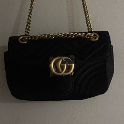 $500 Or Best offer - gucci gg marmont mini black suede shoulder handbag 