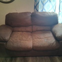 Suede Leather Love Seat