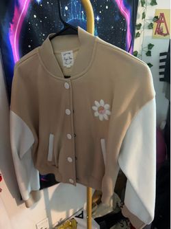Cream/Tan Varsity Jacket