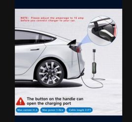 Liftsun Level 1+2 Tesla Charger,110V to 240V, 16 Amp, NEMA 6-20 Plug and 5-15P Adapter, 21ft Extension Cord - Portable Home Electric Vehicle Charging 