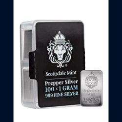 5g Scottsdale Mint Silver 1g Bars .999 Fine Silver [Set Of Five (5)]