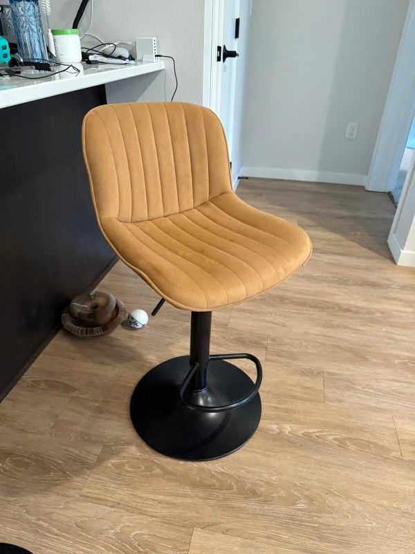 4 Modern Faux Suede Bar Stools 