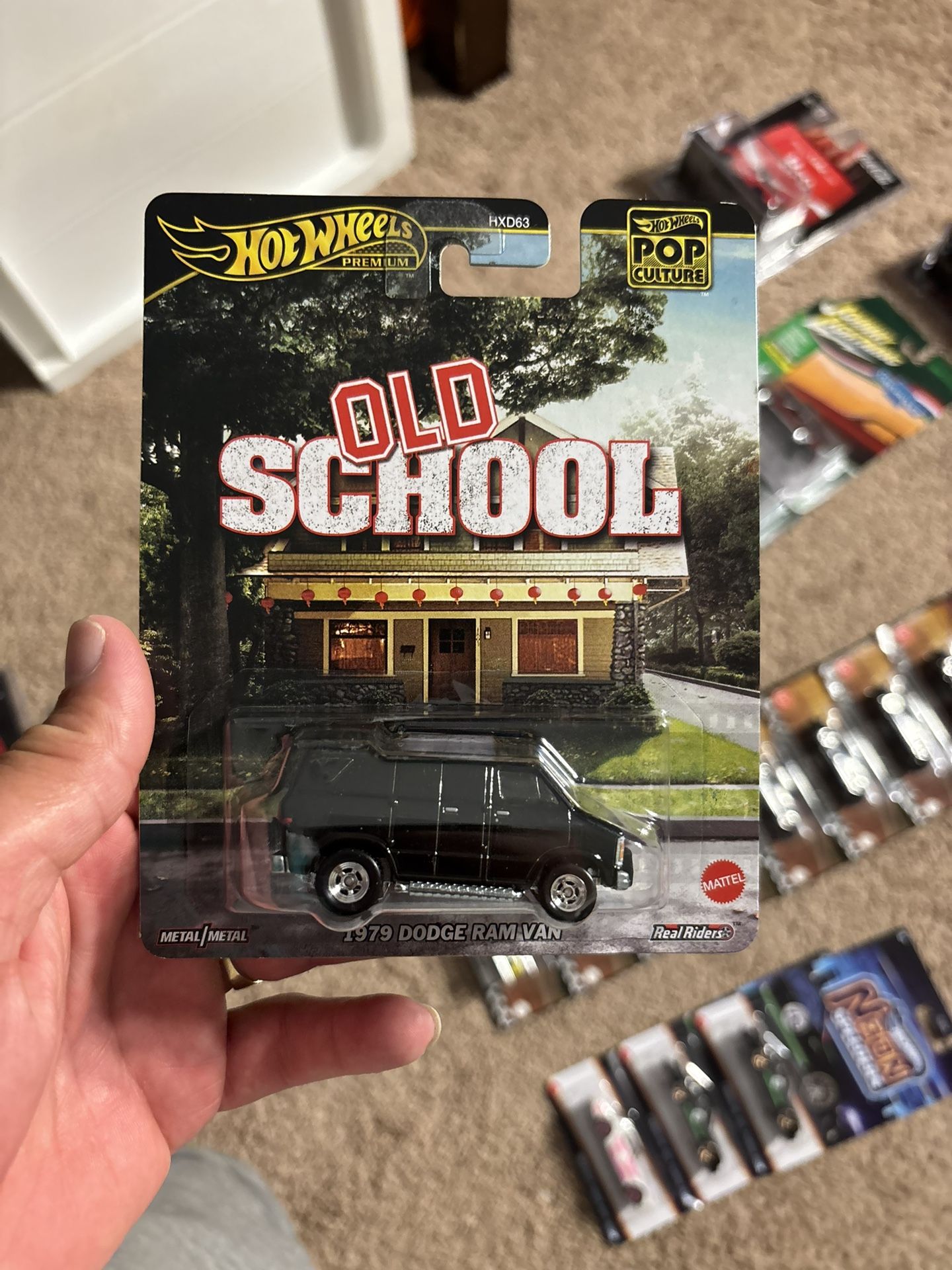 2025 Hot Wheels Premium Black 1979 Dodge Ram Van With Louvers Model 1:64