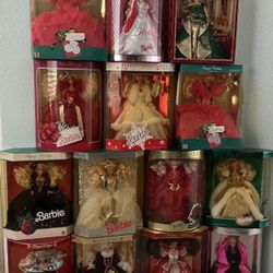 Vintage 1988 to 1998, 1990, 2001, 2011 Holiday Barbie Collection lot PLUS EXTRAS