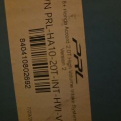 Prl 2018+ Honda Accord High Volume Intake V2