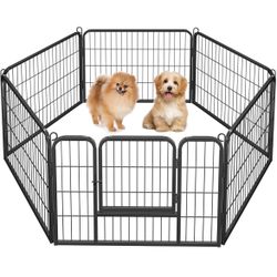 Dog Playpen Indoor, Extra Wide Outdoor Dog Fence Foldable Pet Puppy Exercise Pen for Yard/Garden/RV Camping, 6 Panels 24 Inch Height