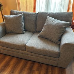 Grey Chenille Fabric Couch - Great Condition 